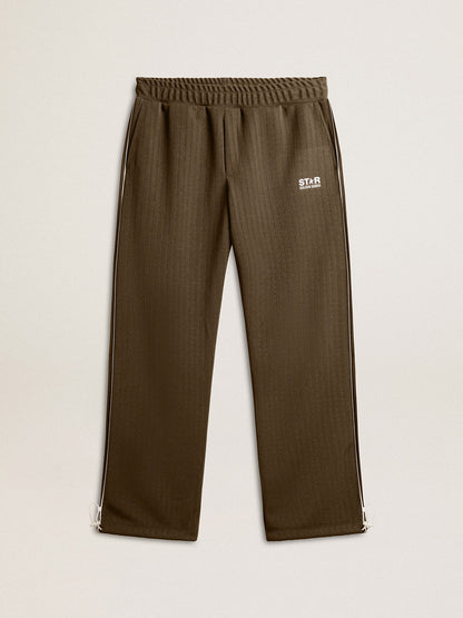 Golden Goose Men’s military green joggers with white logo