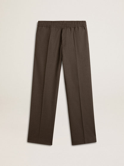 Golden Goose Men's soft pants in anthracite gray wool
