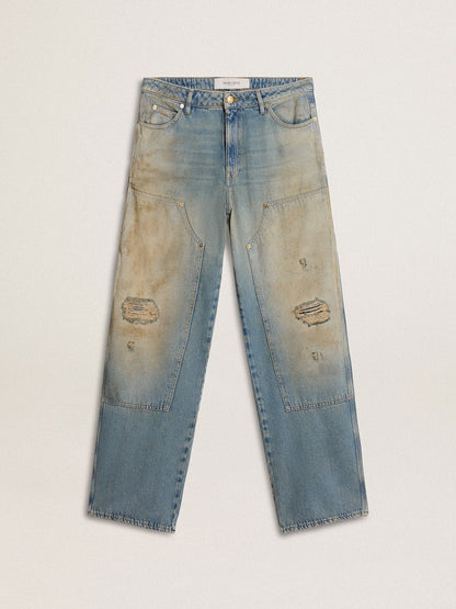 Golden Goose Men's distressed sand-washed jeans