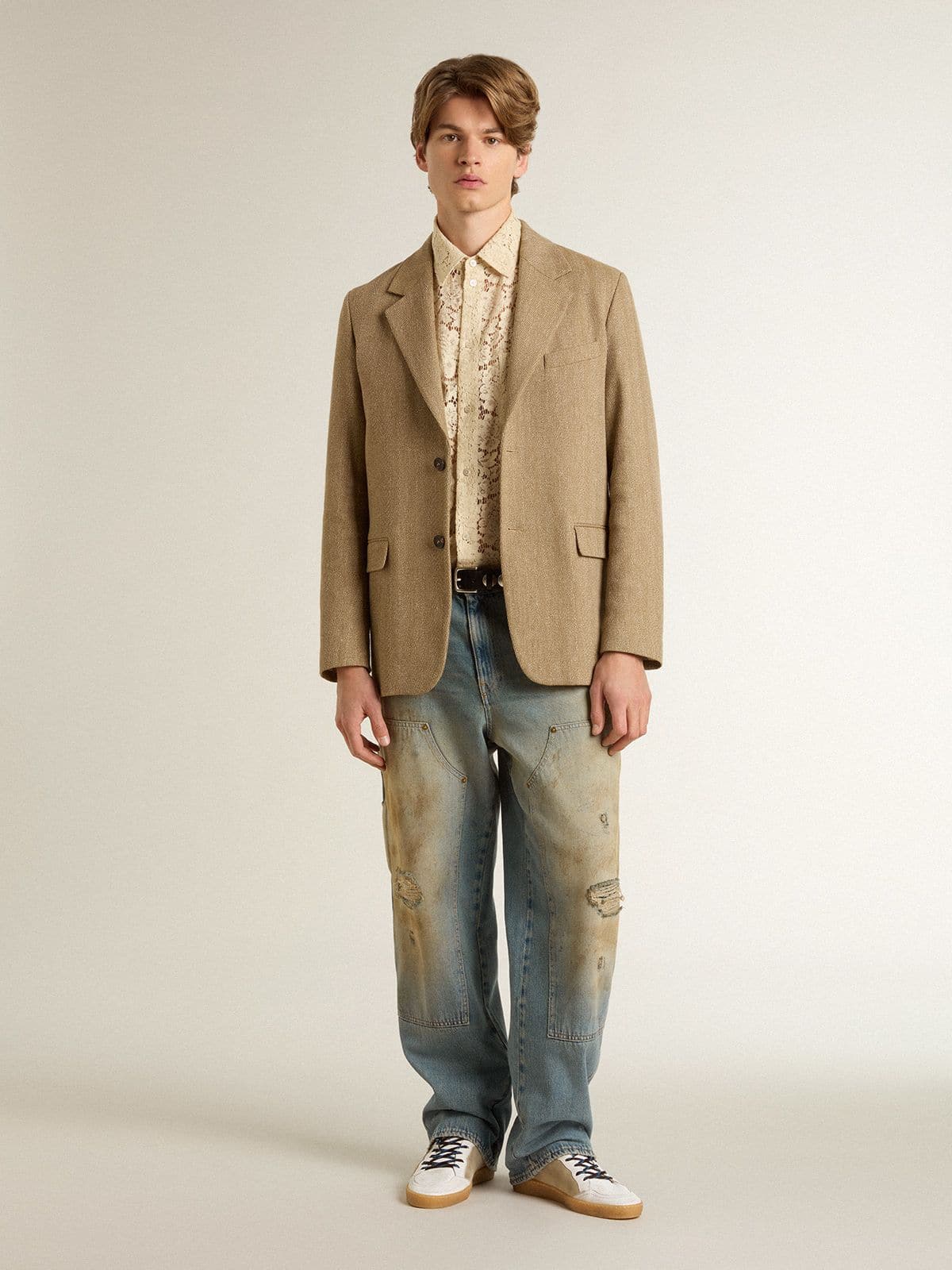 Golden Goose Men's distressed sand-washed jeans