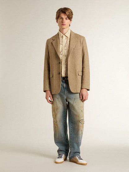 Golden Goose Men's distressed sand-washed jeans