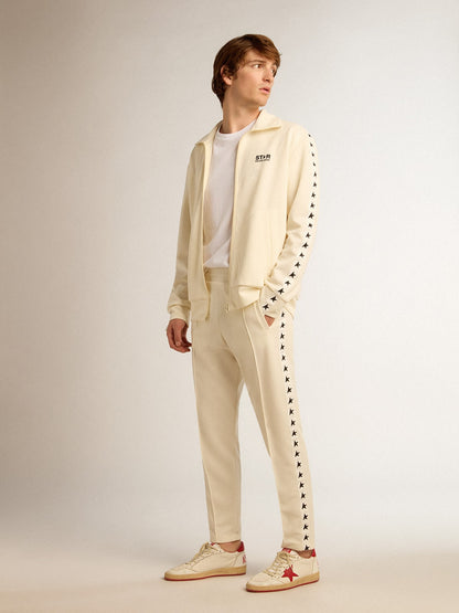 Golden Goose White Star Collection T-shirt with black star on the front