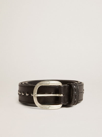 Golden Goose Black leather belt with studs