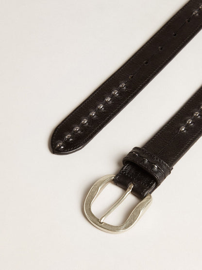 Golden Goose Black leather belt with studs
