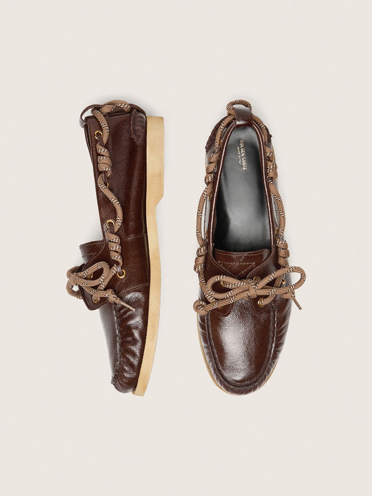 Golden Goose Men's Cruise loafer in glossy dark brown leather