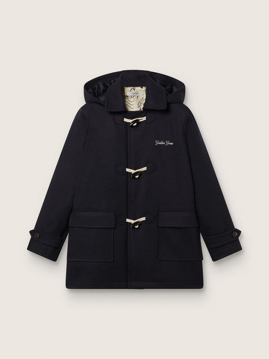 Golden Goose Boys’ dark blue hooded duffle coat