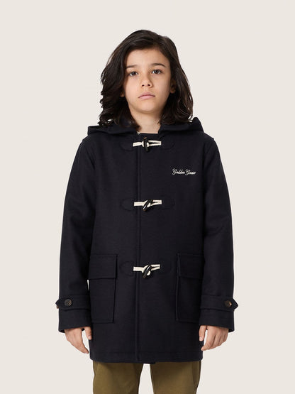 Golden Goose Boys’ dark blue hooded duffle coat