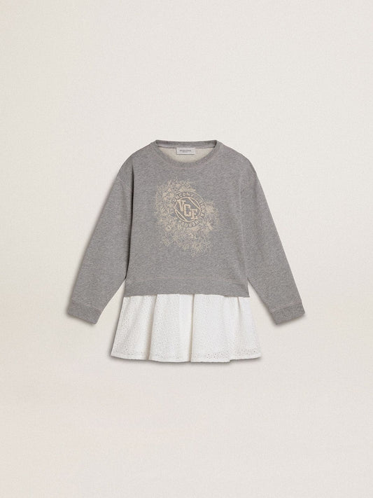 Golden Goose Girls’ gray and white mini dress