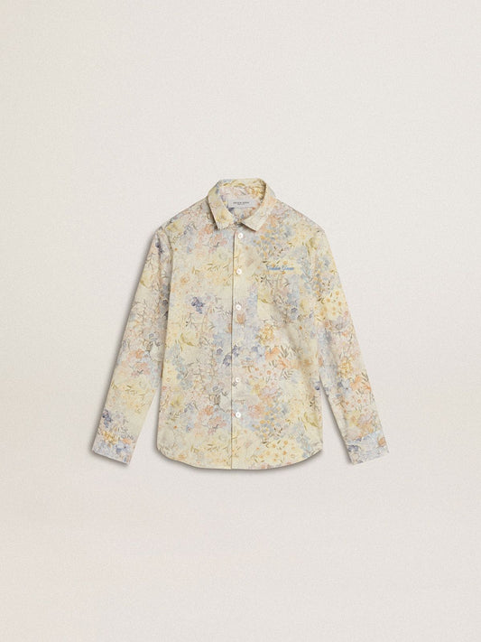 Golden Goose Girls' cotton shirt with multicolor floral print