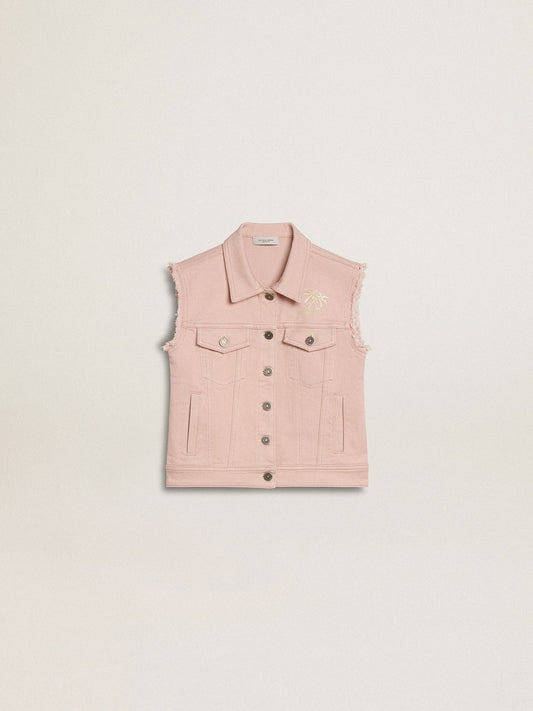 Golden Goose Girls' pink denim vest