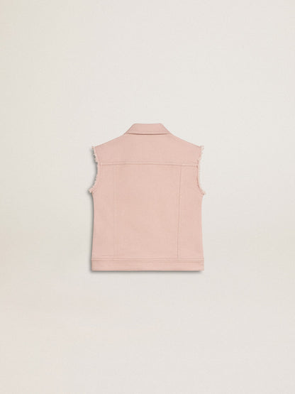 Golden Goose Girls' pink denim vest
