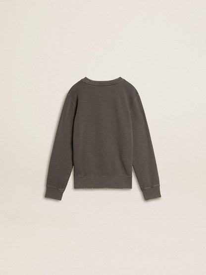 Golden Goose Kids’ gray sweatshirt with raised logo