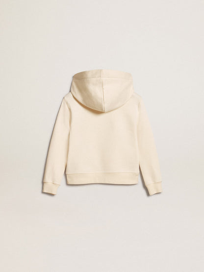 Golden Goose Hooded sweatshirt in aged white with patches