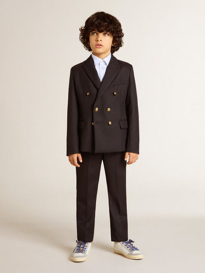 Golden Goose Boys' dark blue double-breasted blazer