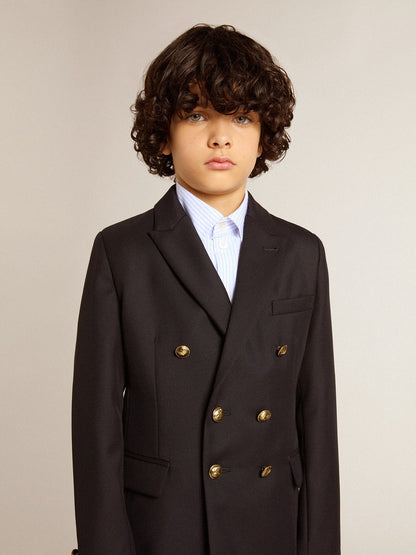 Golden Goose Boys' dark blue double-breasted blazer