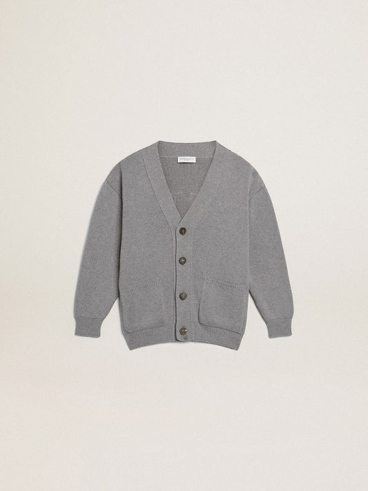 Golden Goose Gray cotton cardigan with logo on the back
