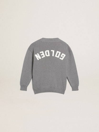 Golden Goose Gray cotton cardigan with logo on the back