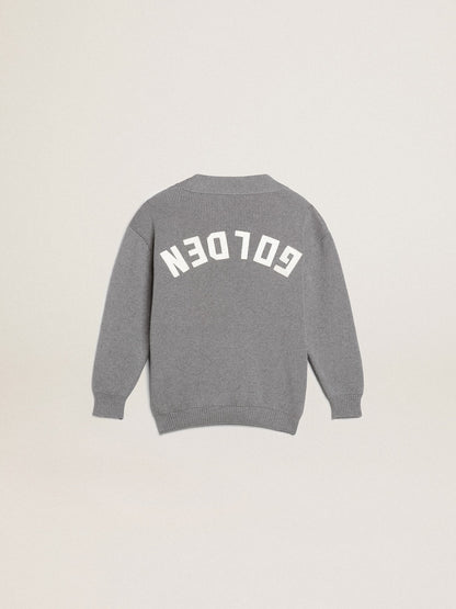 Golden Goose Gray cotton cardigan with logo on the back