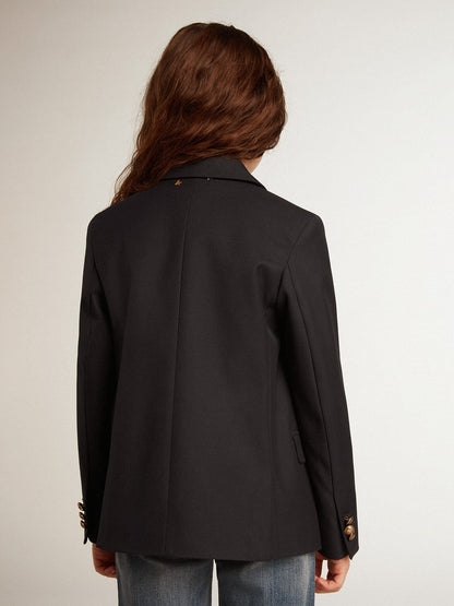Golden Goose Boys’ dark blue double-breasted buttoned blazer