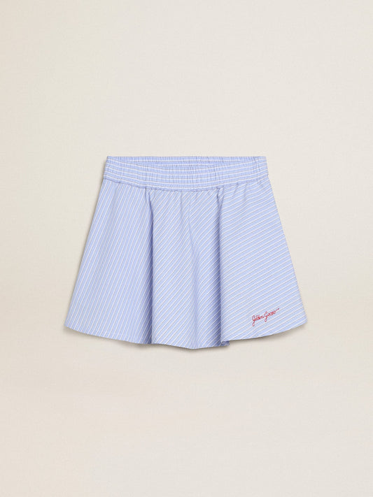 Golden Goose Girls' skirt with light blue stripes