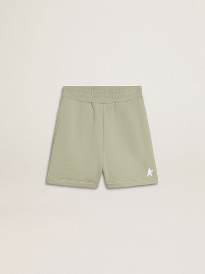 Golden Goose Light green shorts with white star