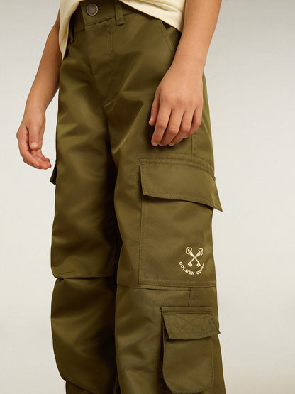 Golden Goose Kids cargo pants in military green