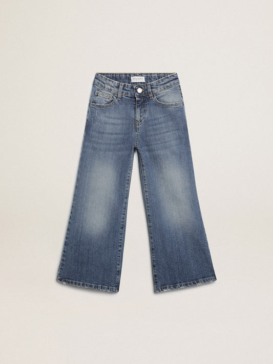 Golden Goose Wide-leg jeans in mid-blue bull denim
