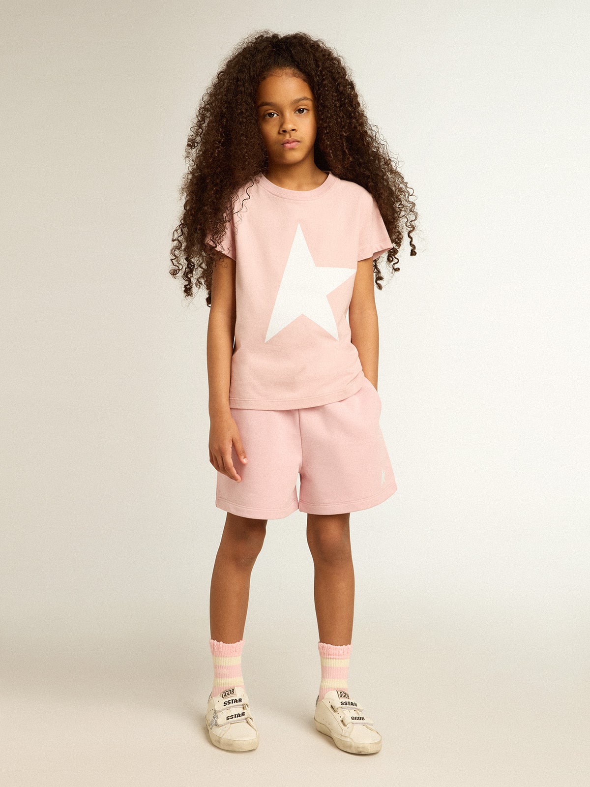 Golden Goose Girls’ shorts in pink with white star