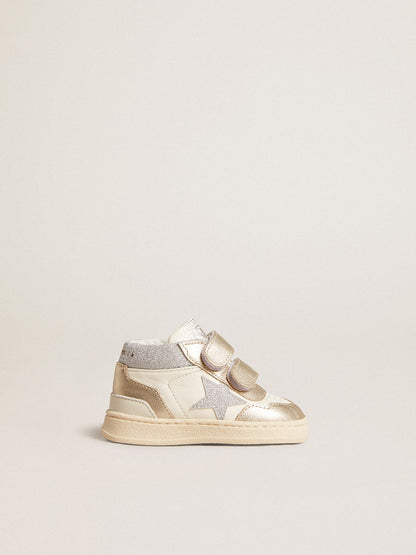 Golden Goose June Junior in nappa and metallic leather inserts with glitter star