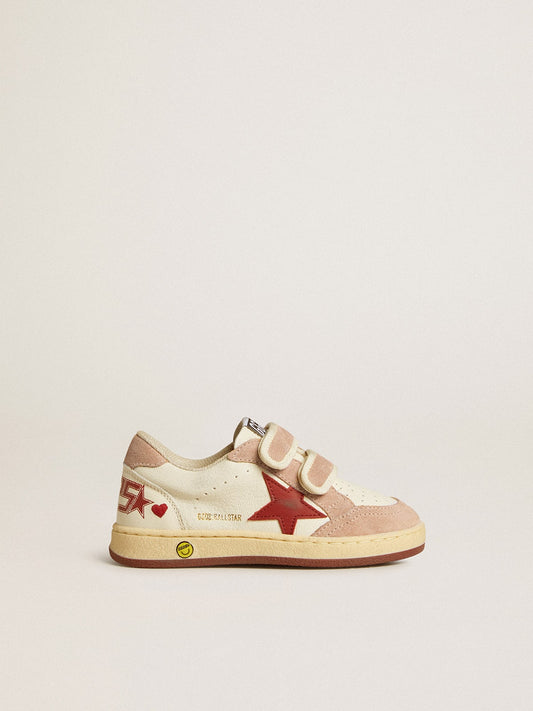 Golden Goose Ball Star Junior in nappa with nappa star and pink suede heel tab