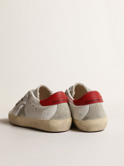 Golden Goose Super-Star Junior with suede star and red leather heel tab