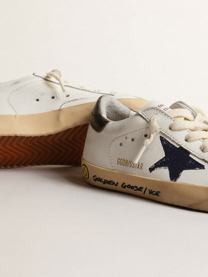 Golden Goose Super-Star Junior in nappa with a printed star and black heel tab