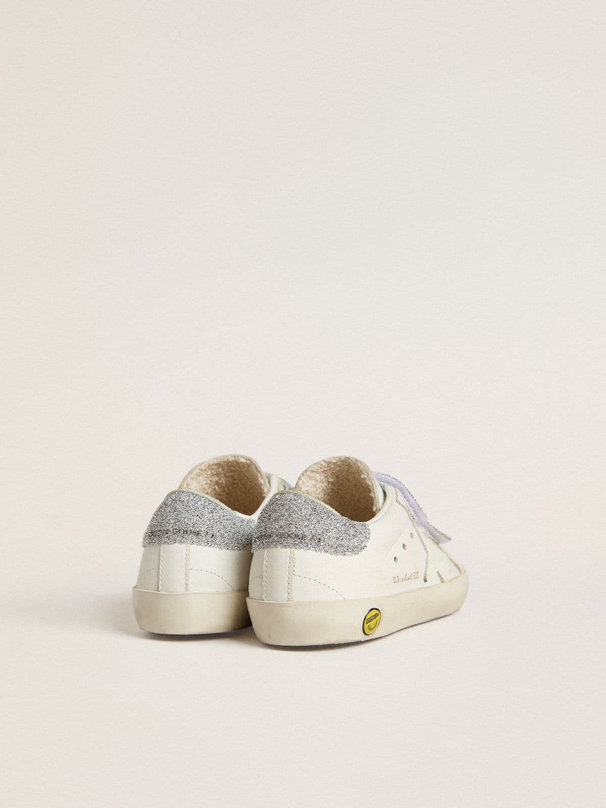 Golden Goose Junior Old School with silver Swarovski crystal heel tab and straps