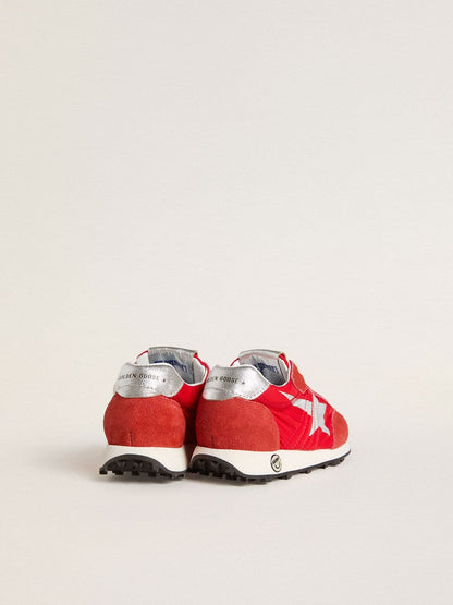 Golden Goose Junior Marathon in red nylon with printed star and leather heel tab