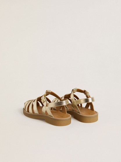 Golden Goose Maxime Young sandals in gold leather
