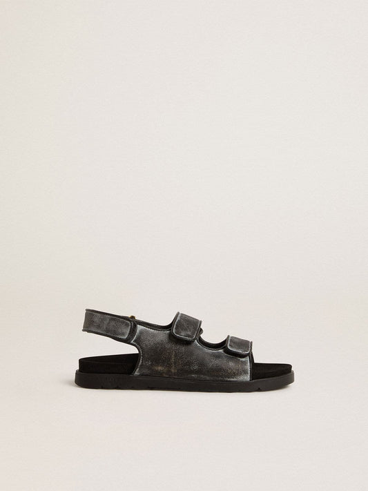 Golden Goose Noa Junior sandals in distressed black leather