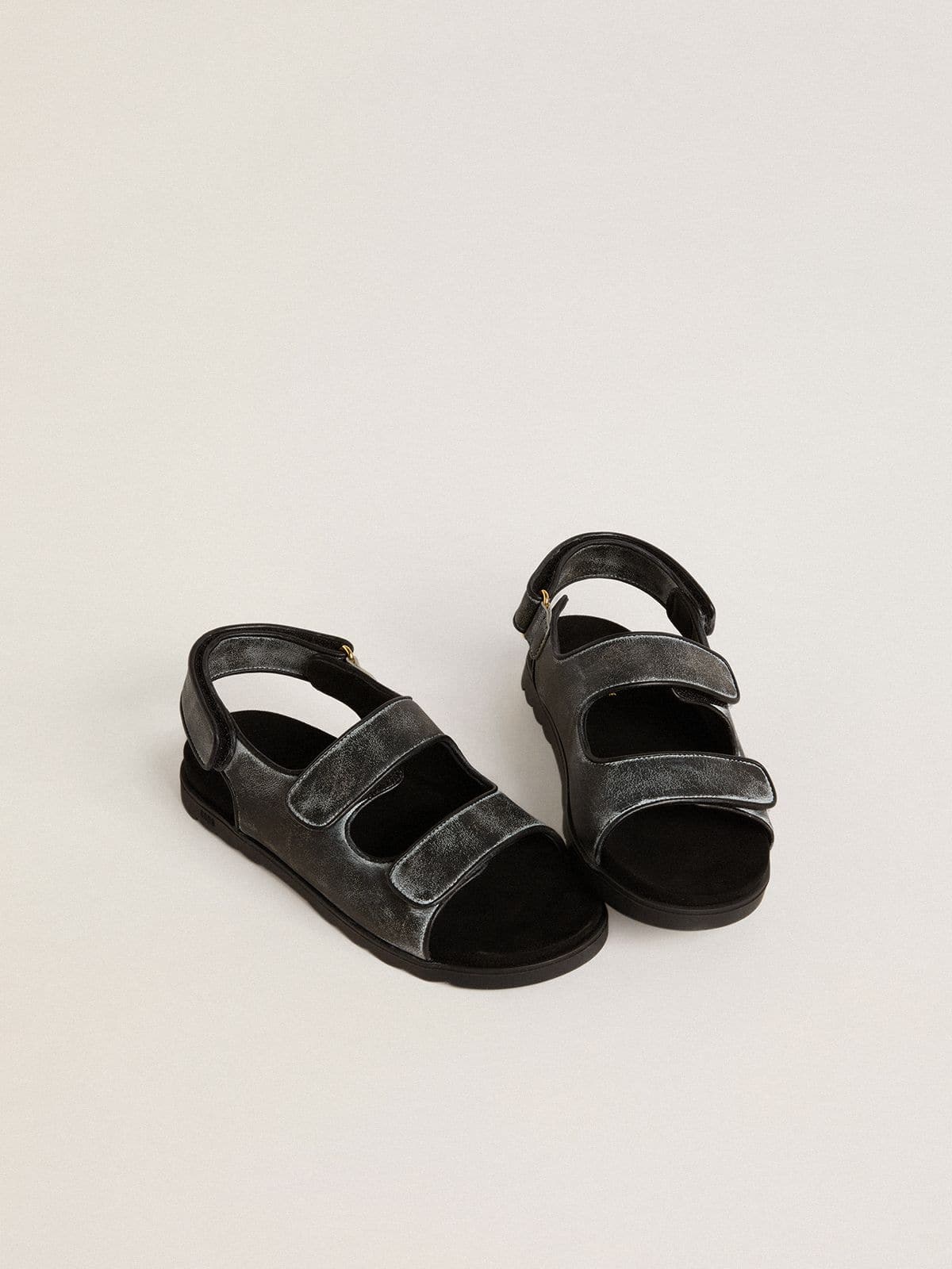 Golden Goose Noa Junior sandals in distressed black leather