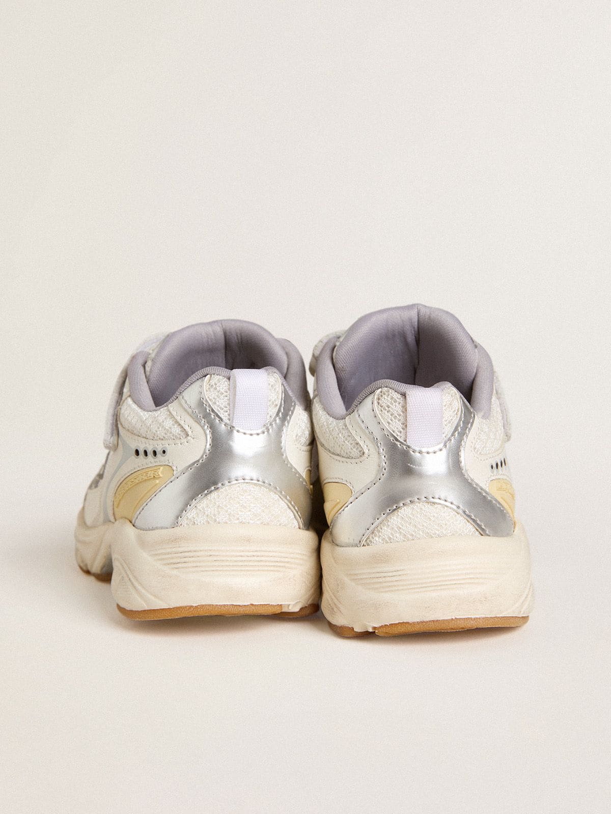 Golden Goose Junior Lightstar in white leather and mesh with white leather star