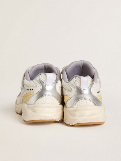 Golden Goose Junior Lightstar in white leather and mesh with white leather star