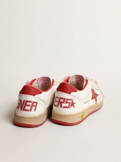 Golden Goose Ball Star Junior in nappa with red leather star and heel tab