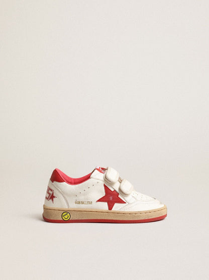 Golden Goose Junior Ball Star in nappa with red leather star and heel tab