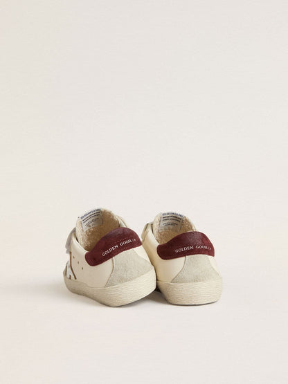 Golden Goose Junior Old School with silver metallic leather star and purple suede heel tab