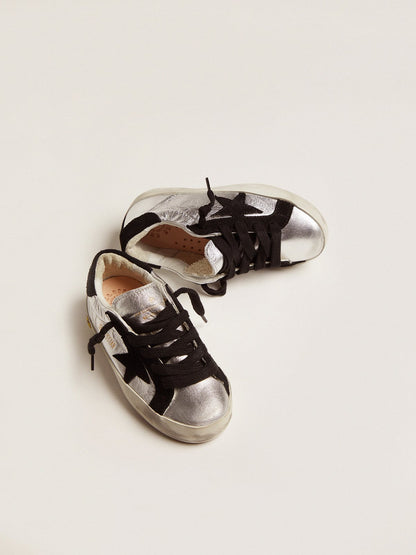 Golden Goose Super-Star sneakers in silver leather with suede inserts