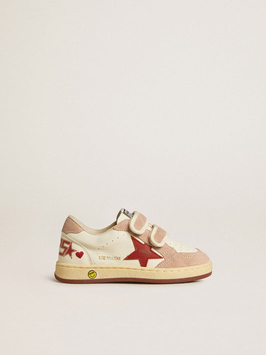 Golden Goose Ball Star Young in nappa with nappa star and pink suede heel tab