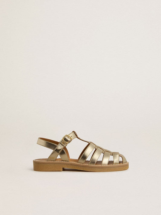 Golden Goose Maxime Junior sandals in gold leather