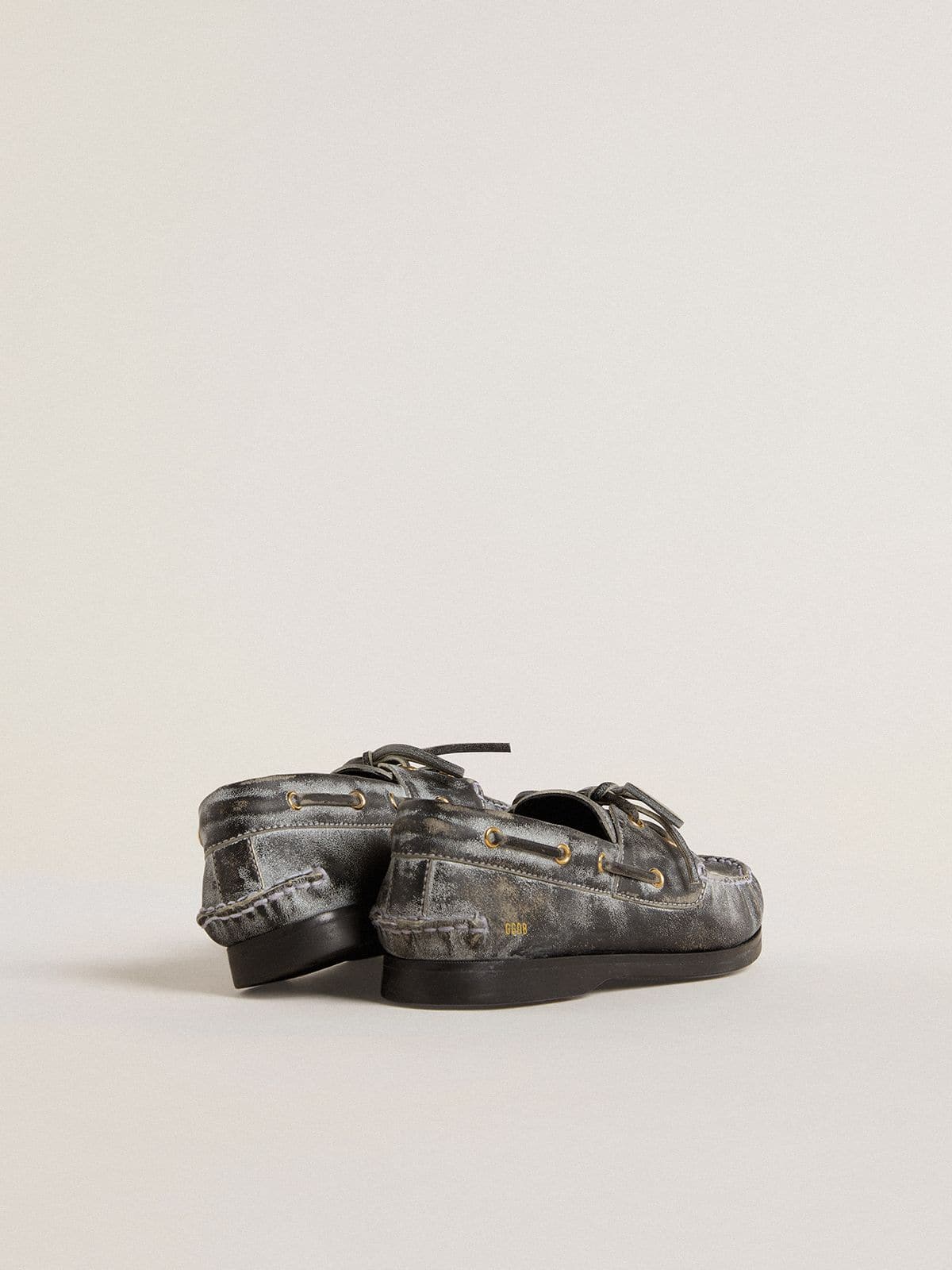 Golden Goose Young Cruise loafer in black distressed leather