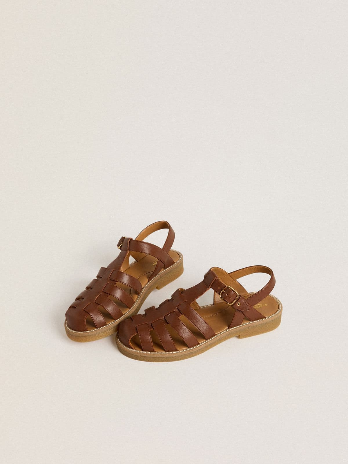 Golden Goose Maxime Junior sandals in brown leather