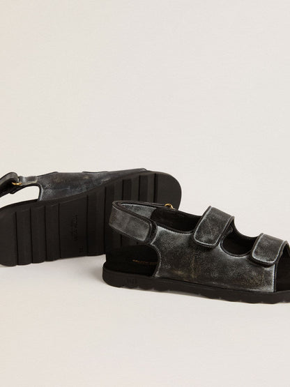 Golden Goose Noa Young sandals in distressed black leather