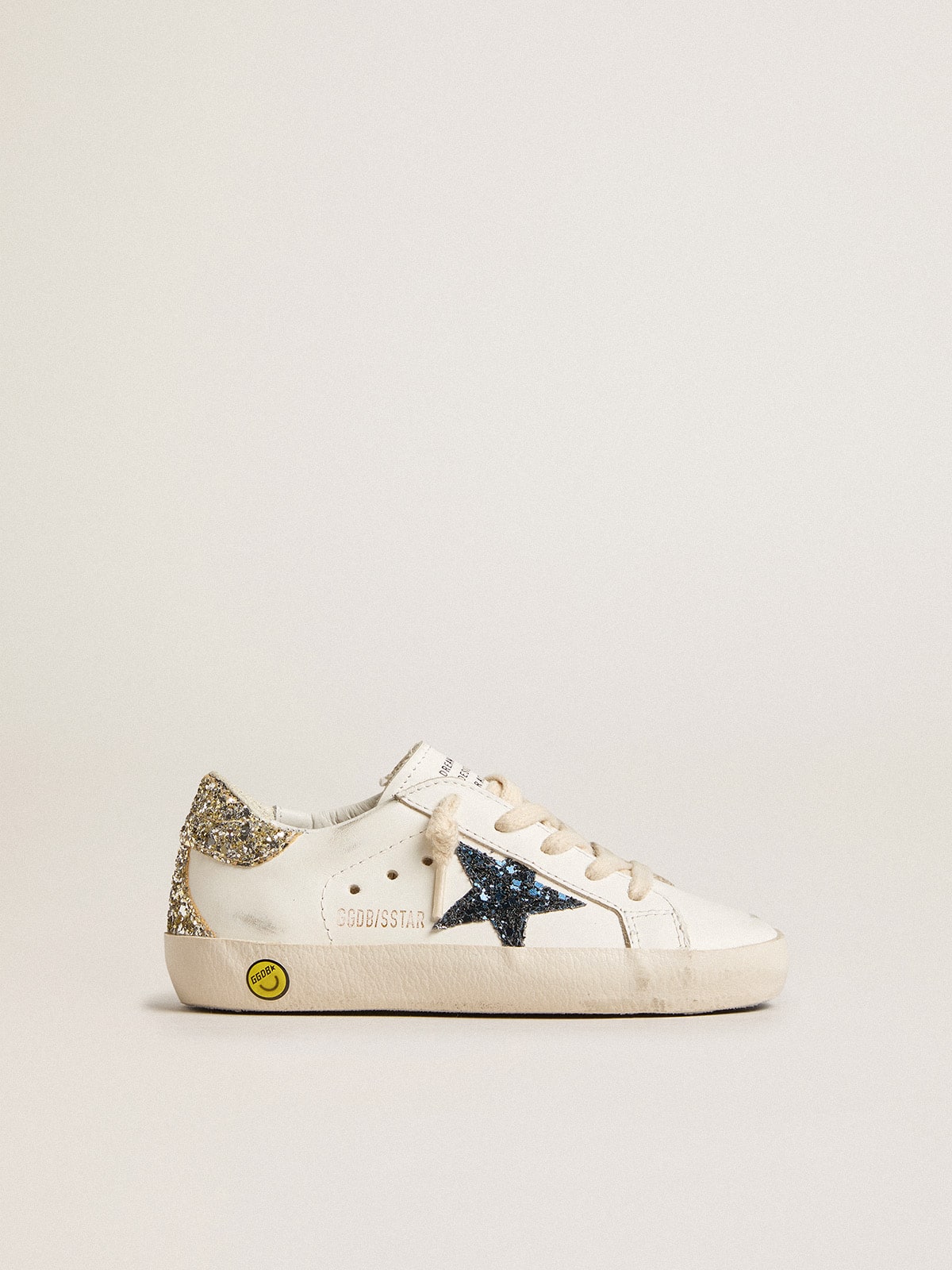 Golden Goose Young Super-Star in leather with glitter star and heel tab