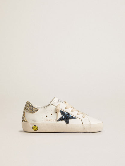 Golden Goose Young Super-Star in leather with glitter star and heel tab